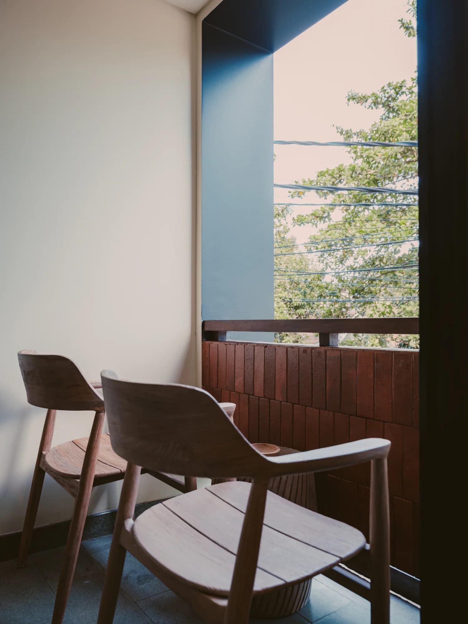 Sunlit balcony overlooking Sanur surroundings