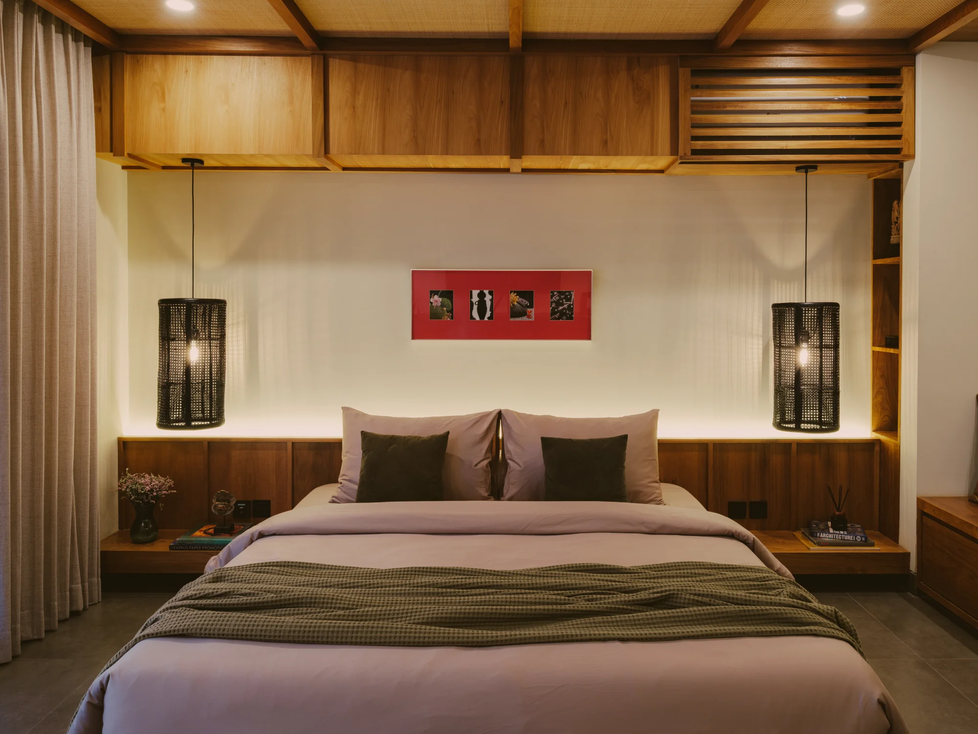 Studio Apartment bedroom perspective highlighting generous open layout